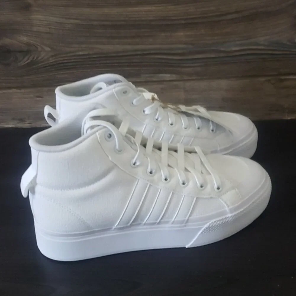 New Adidas Bravada Mid Womens White Platform Shoes Size 8 Skater‎ Streetwear